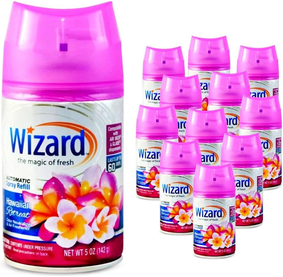 12 Wizard Automatic Spray Refills for Continuous Freshness