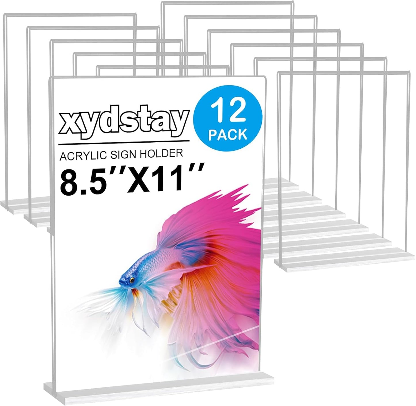 12pack Acrylic Sign Holder 8.5 X 11 for Versatile Display Needs