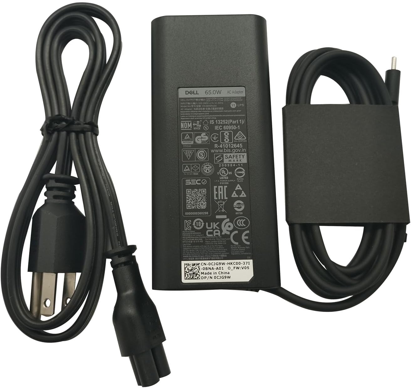 Dell Laptop Charger 65W USB-C AC Adapter for Various Models