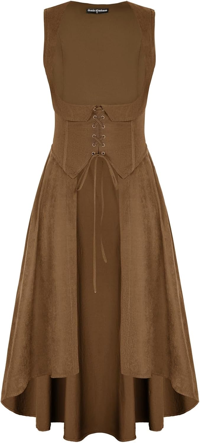 Renaissance Costume Underbust Pirate Peasant High Low Dress