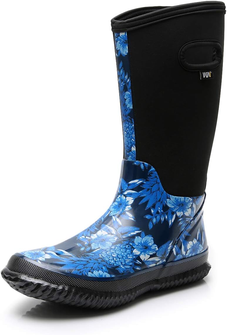 WTW Mid Calf Rain Boots for Women - Waterproof Insulated Comfort