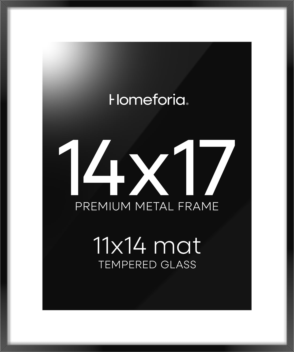 High End 14x17 Picture Frame Black with Mat for Photos