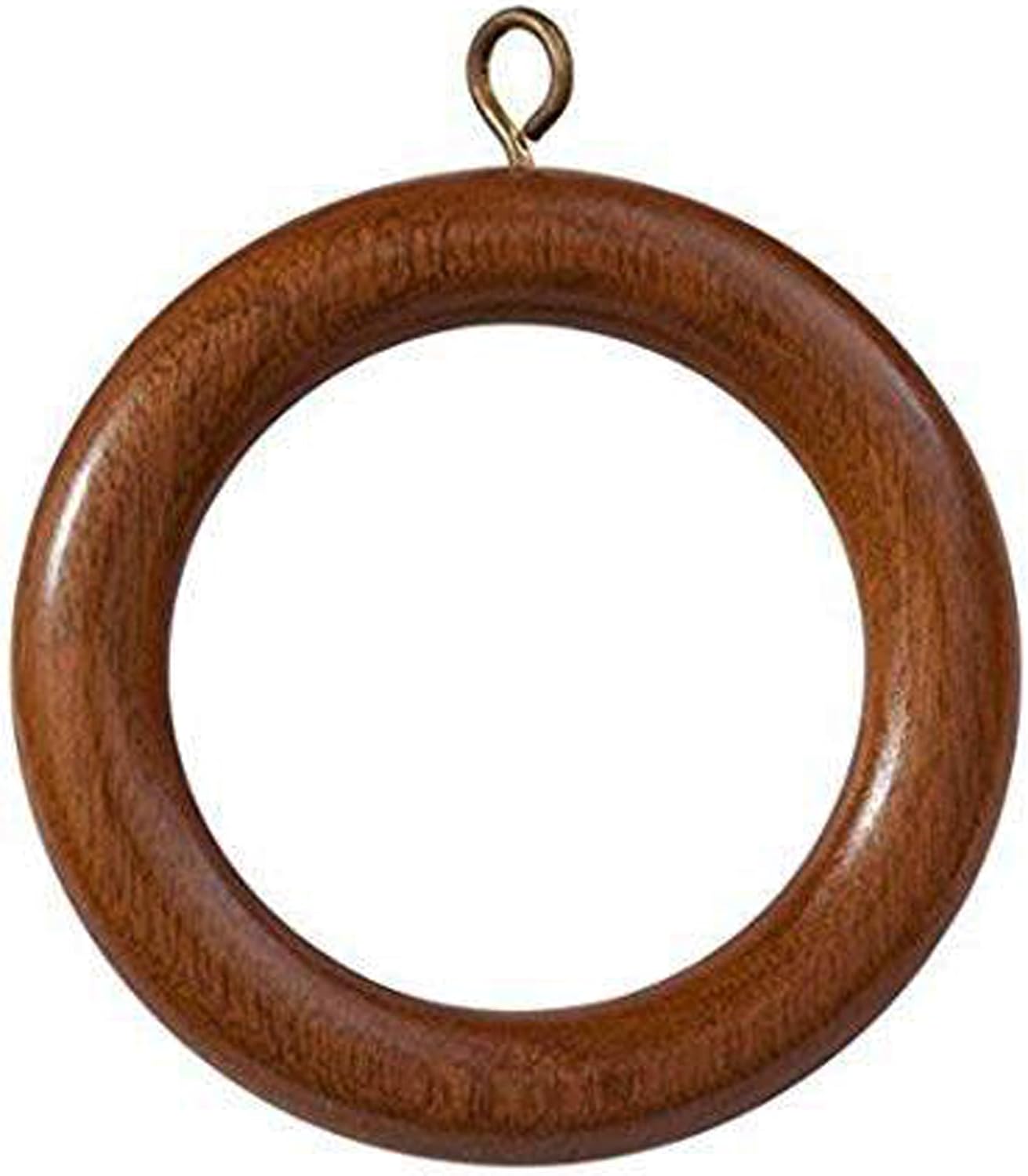 Set of 24 Natural Wood Curtain Rings for 2 Inch Rods - Easy Installation with Screw Eye - Inner 2.5 Outer 3.5!