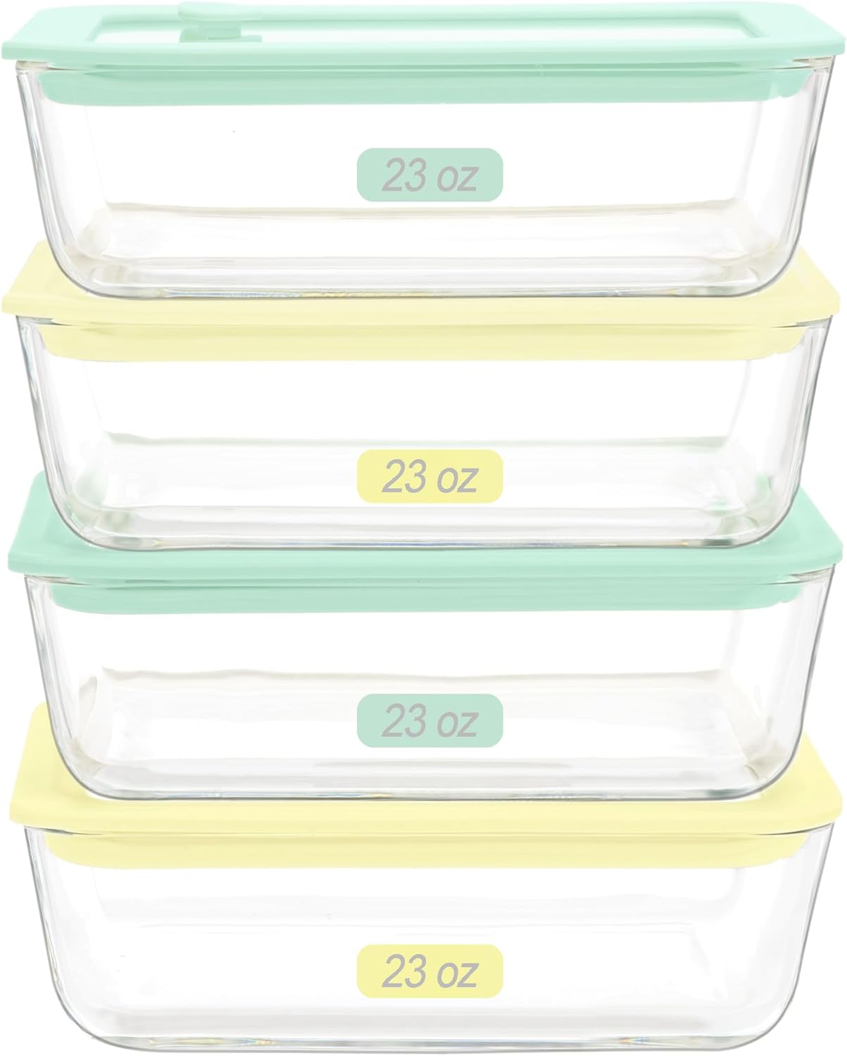 Urban Green Glass Food Container Set with Airtight Lids 4 Pack
