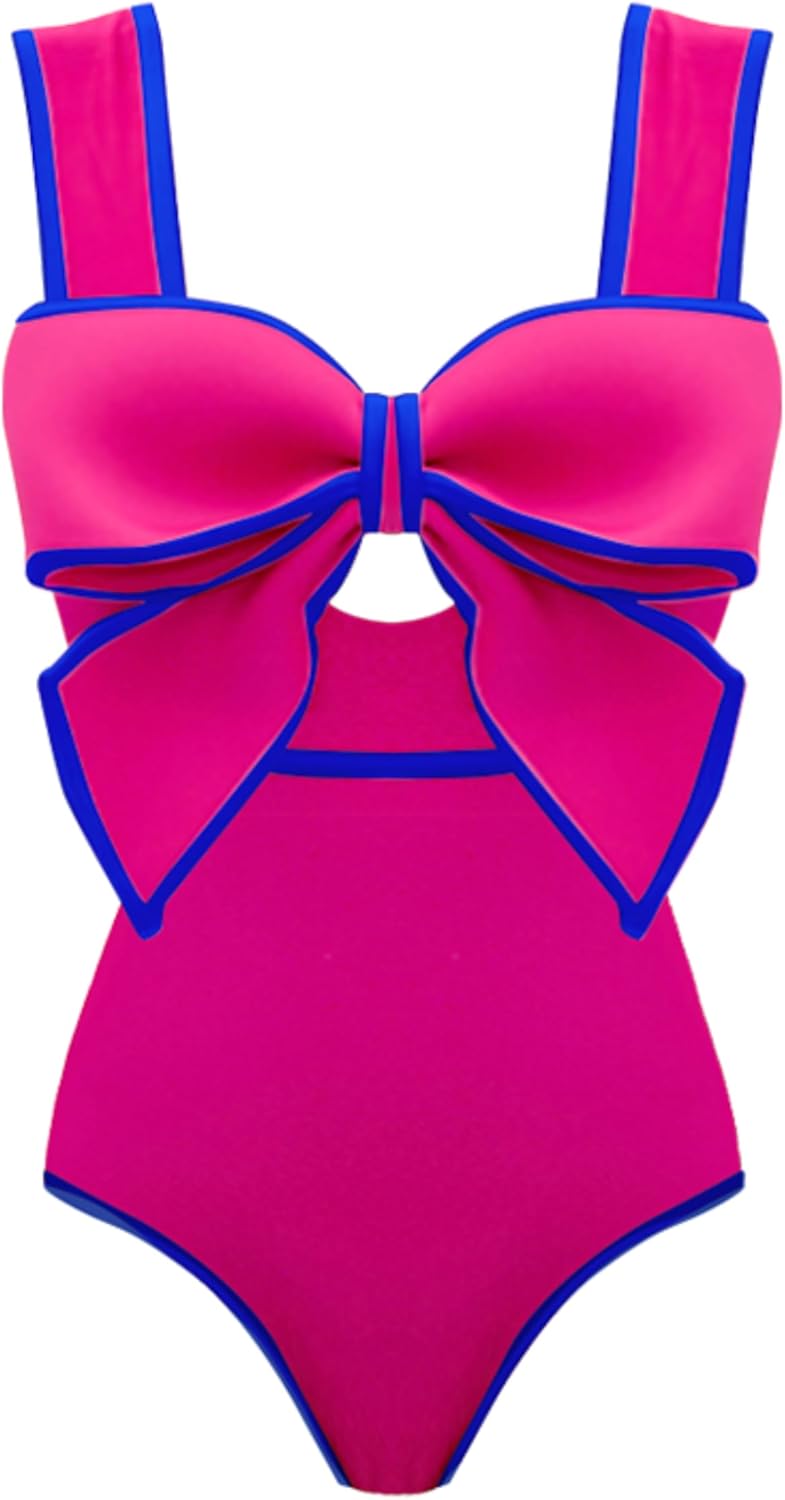 FLAXMAKER Black and White Bow-tie One Piece Swimsuit Review