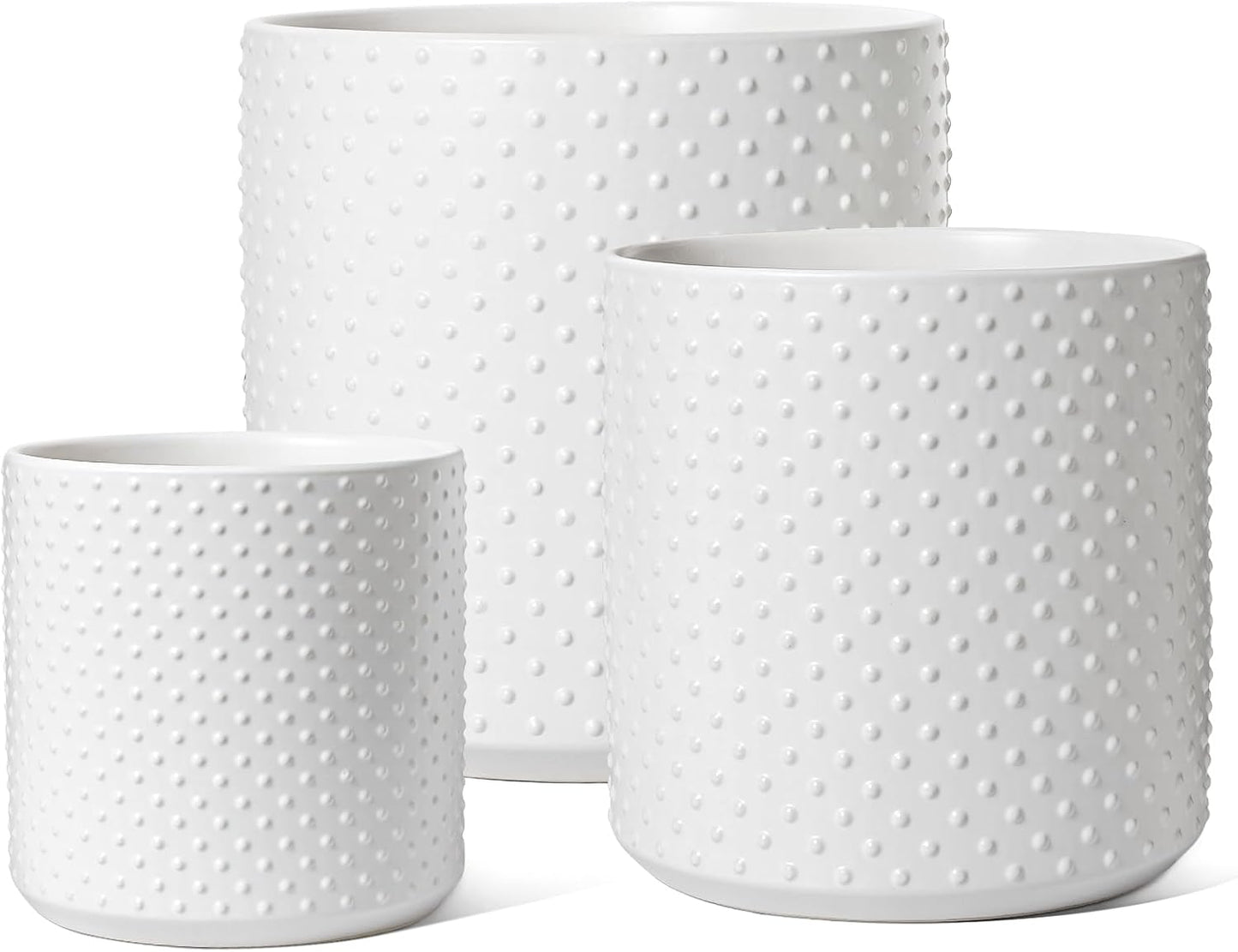 LE TAUCI Ceramic Plant Pots Indoor Set of 3 for All Plants