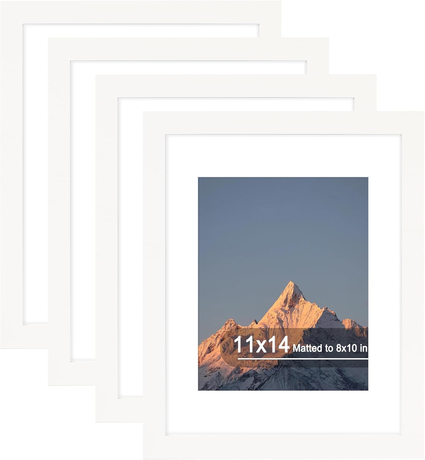11x14 Picture Frame Set of 4 with High Definition Glass