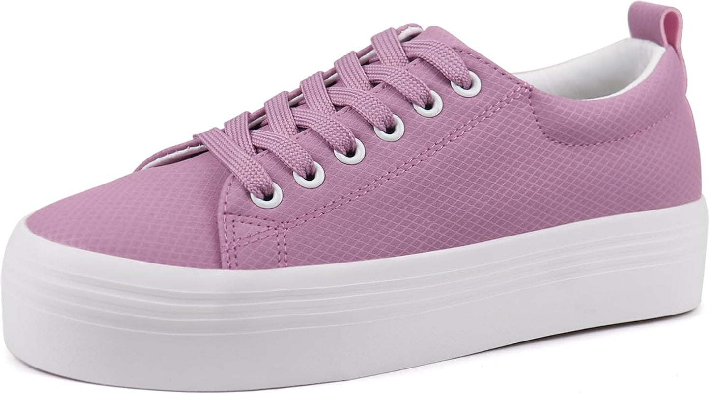 JABASIC Women Lace Up Platform Sneakers for Casual Fashion
