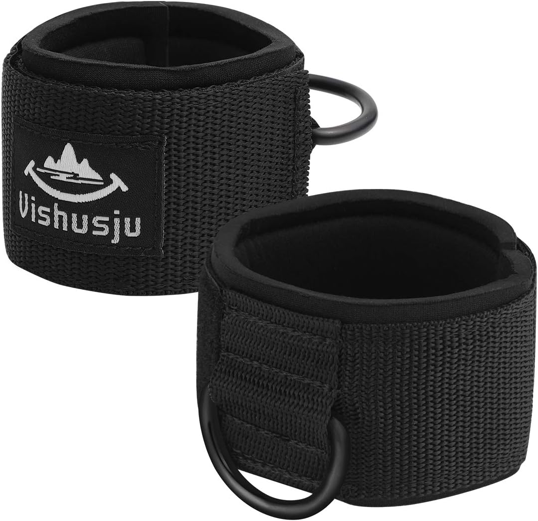 Neoprene Padded D-Ring Ankle Cuffs for Glute Kickback