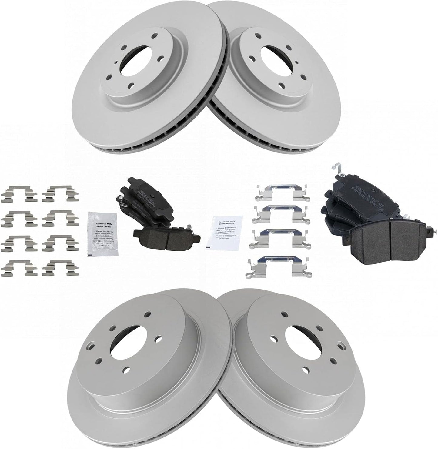 TRQ Front and Rear Brake Pad & Rotor Kit for INFINITI FX35 FX45
