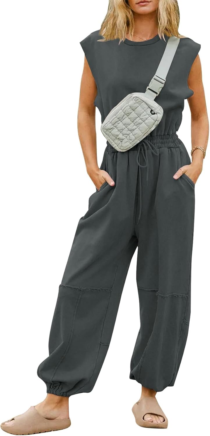 Flygo Womens Casual Jumpsuit with Pockets for Every Occasion