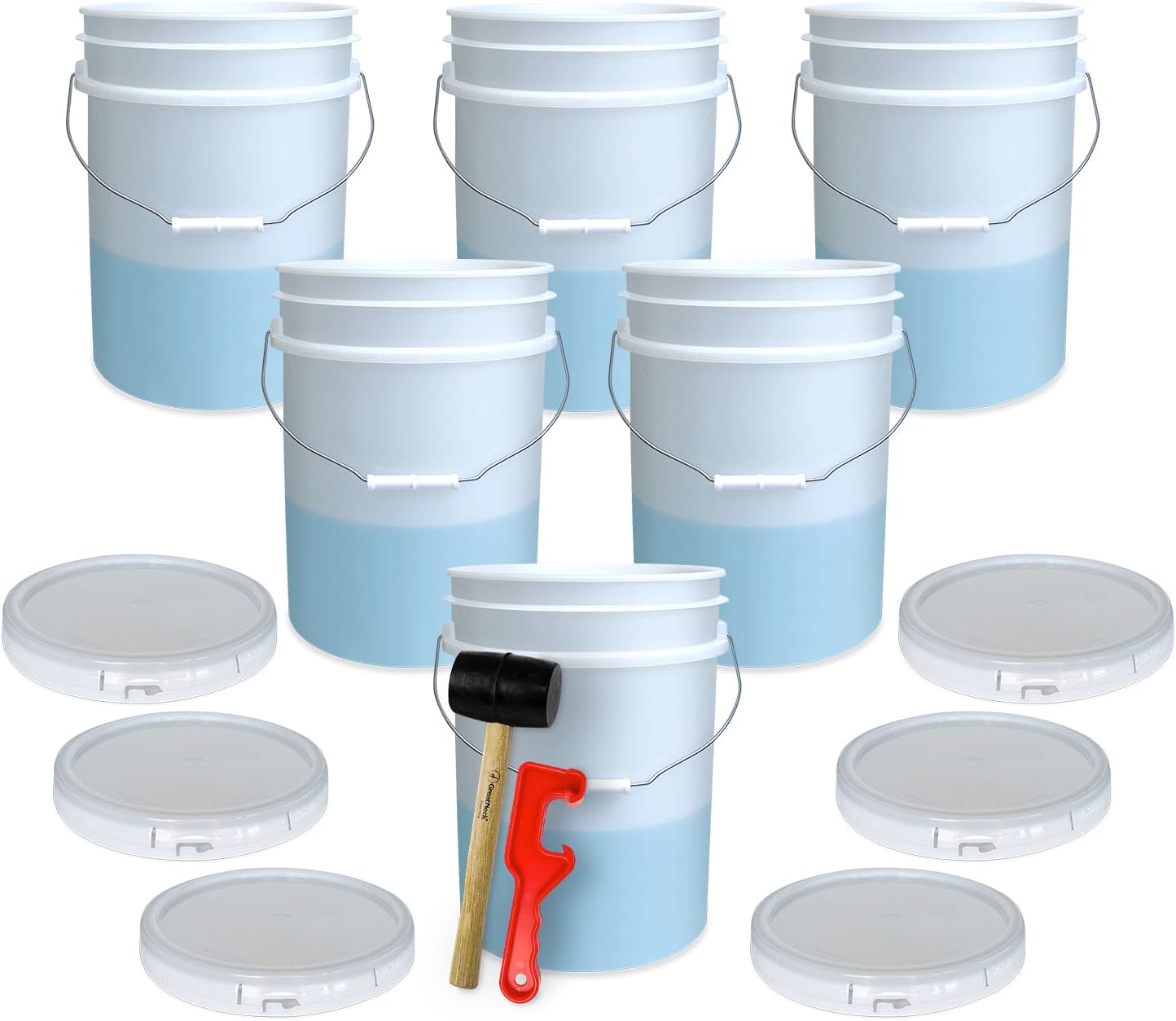 5 Gallon Plastic Bucket with Airtight Lid for Food Storage