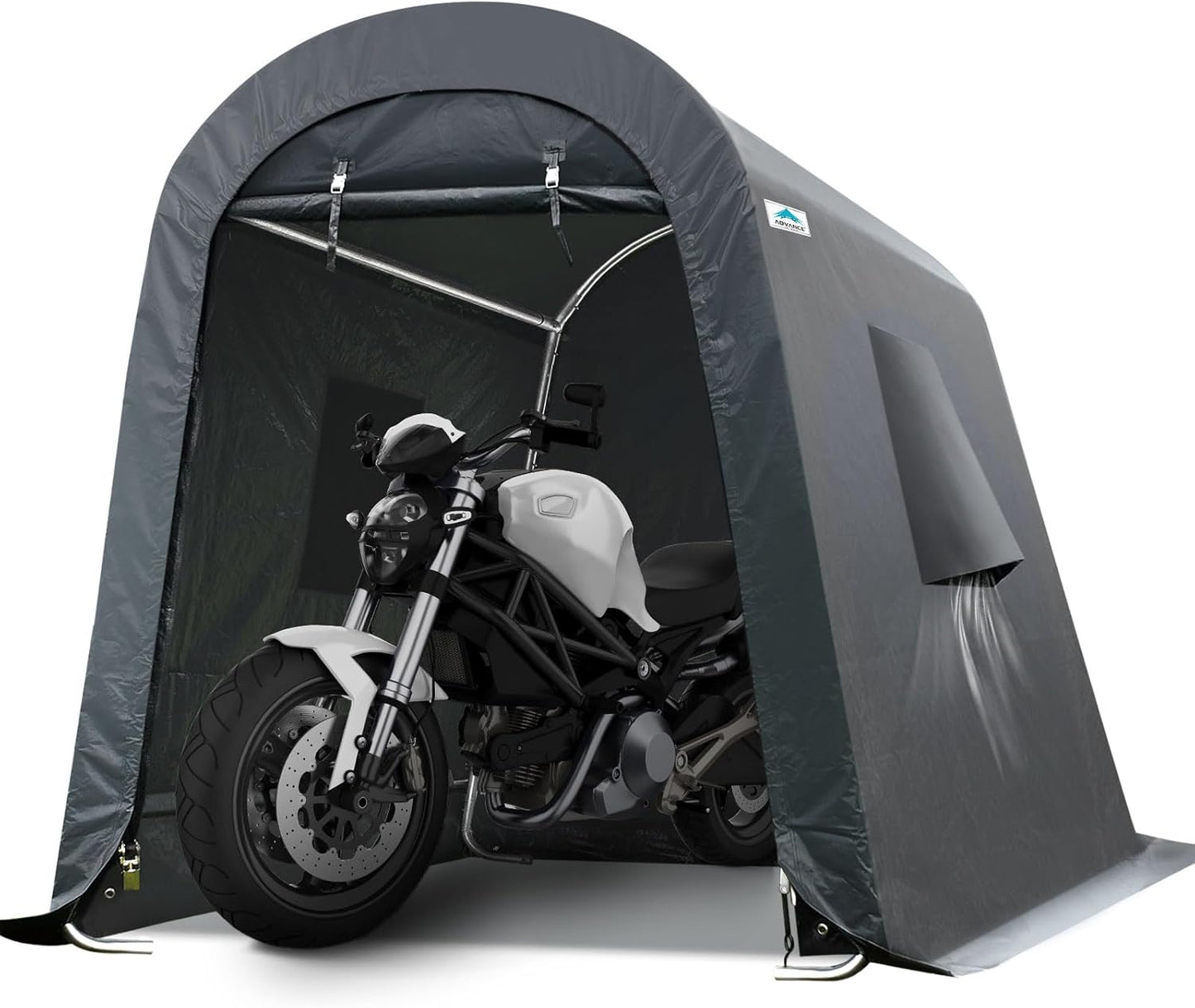 Portable Garage Carport for Motorcycle and Garden Tools Storage