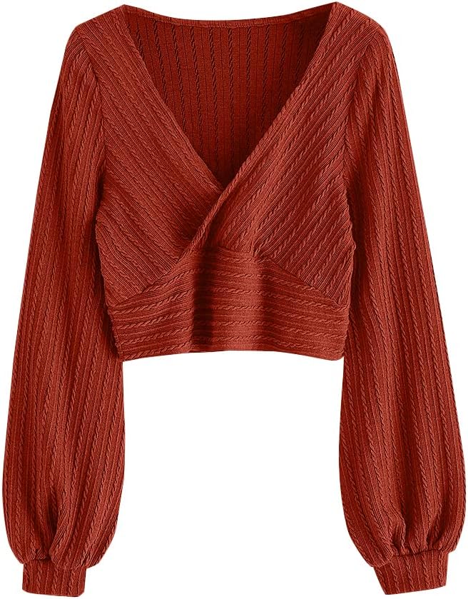 ZAFUL Women's Pullover Ribbed Cropped Knitwear for Chic Style