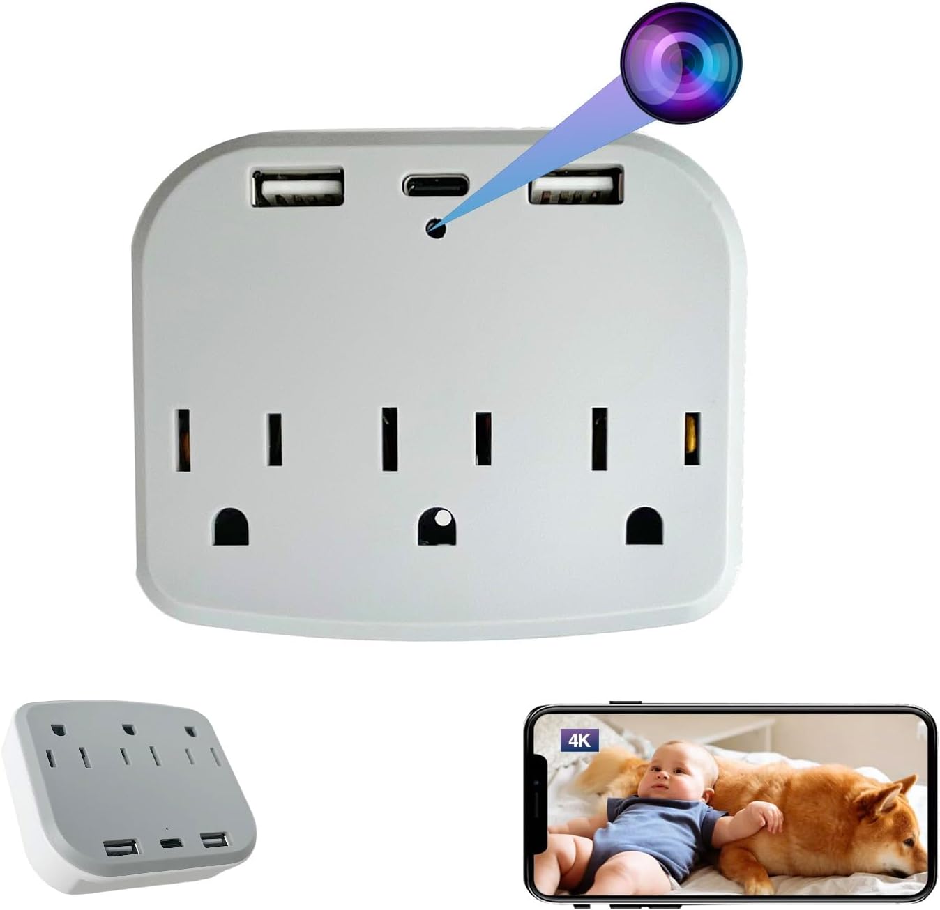 WIWACAM 4K Ultra HD WiFi Small Camera for Home Security