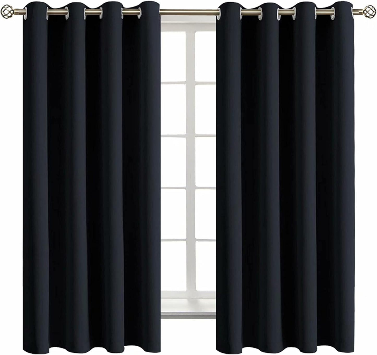 BGment Black Blackout Curtains for Bedroom - Thermal Insulated Panels