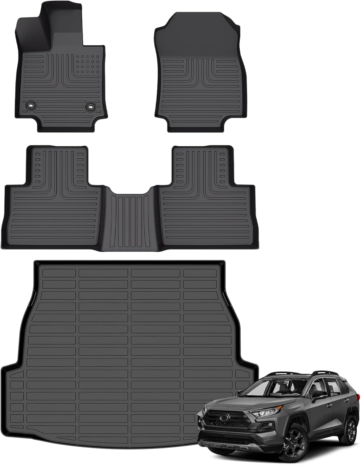Hutisya Floor Mats & Cargo Liner Set for Toyota RAV4 2019-2024