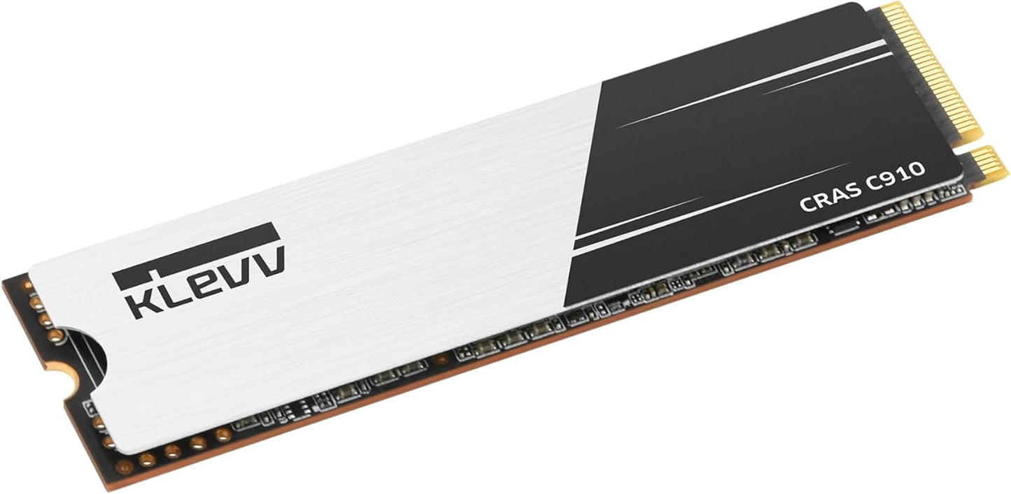KLEVV CRAS C910 500GB NVMe SSD with Heatsink for Fast Performance