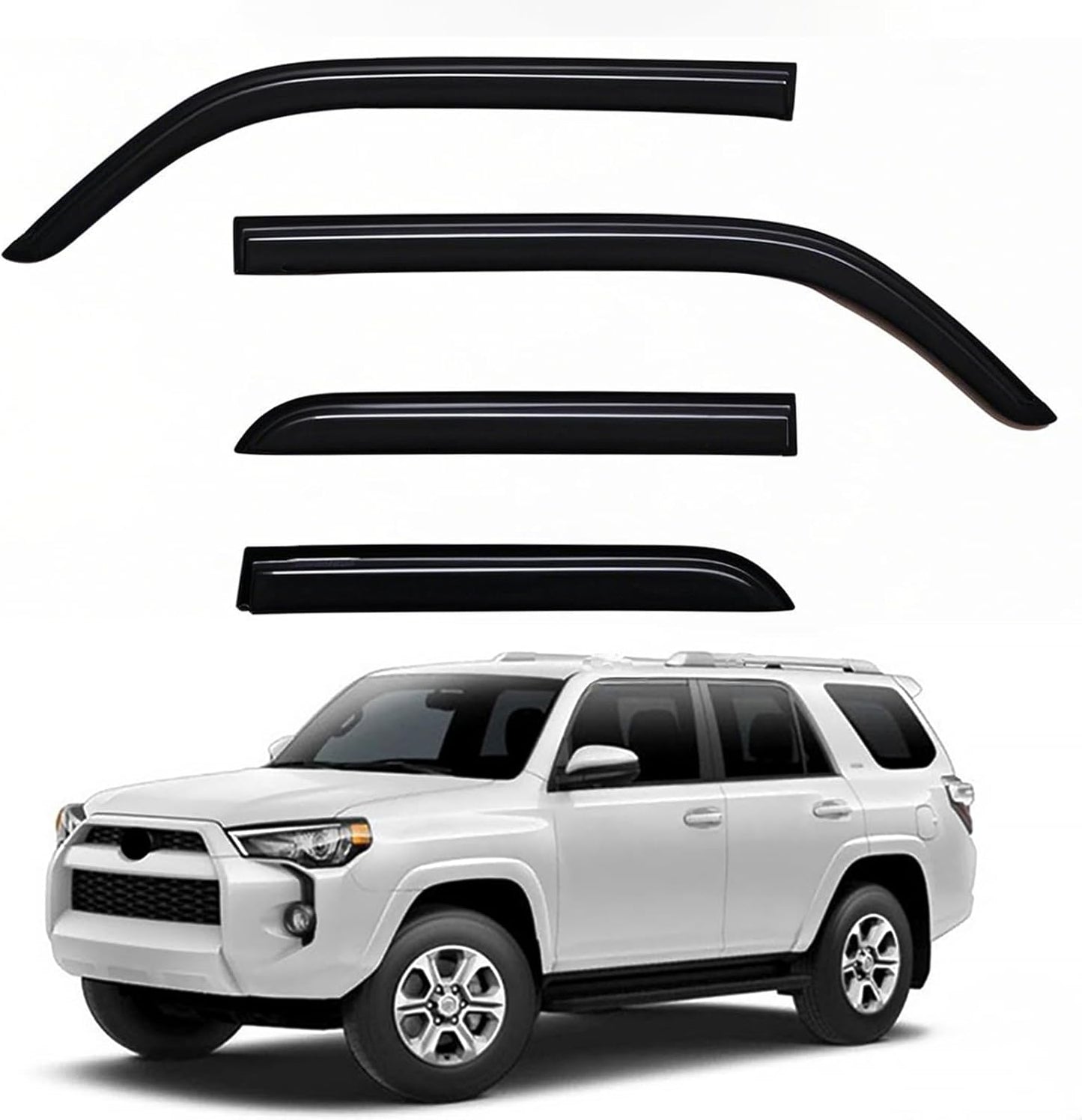 Window Visors Rain Guards for 2010-2024 4Runner - Dark Smoke