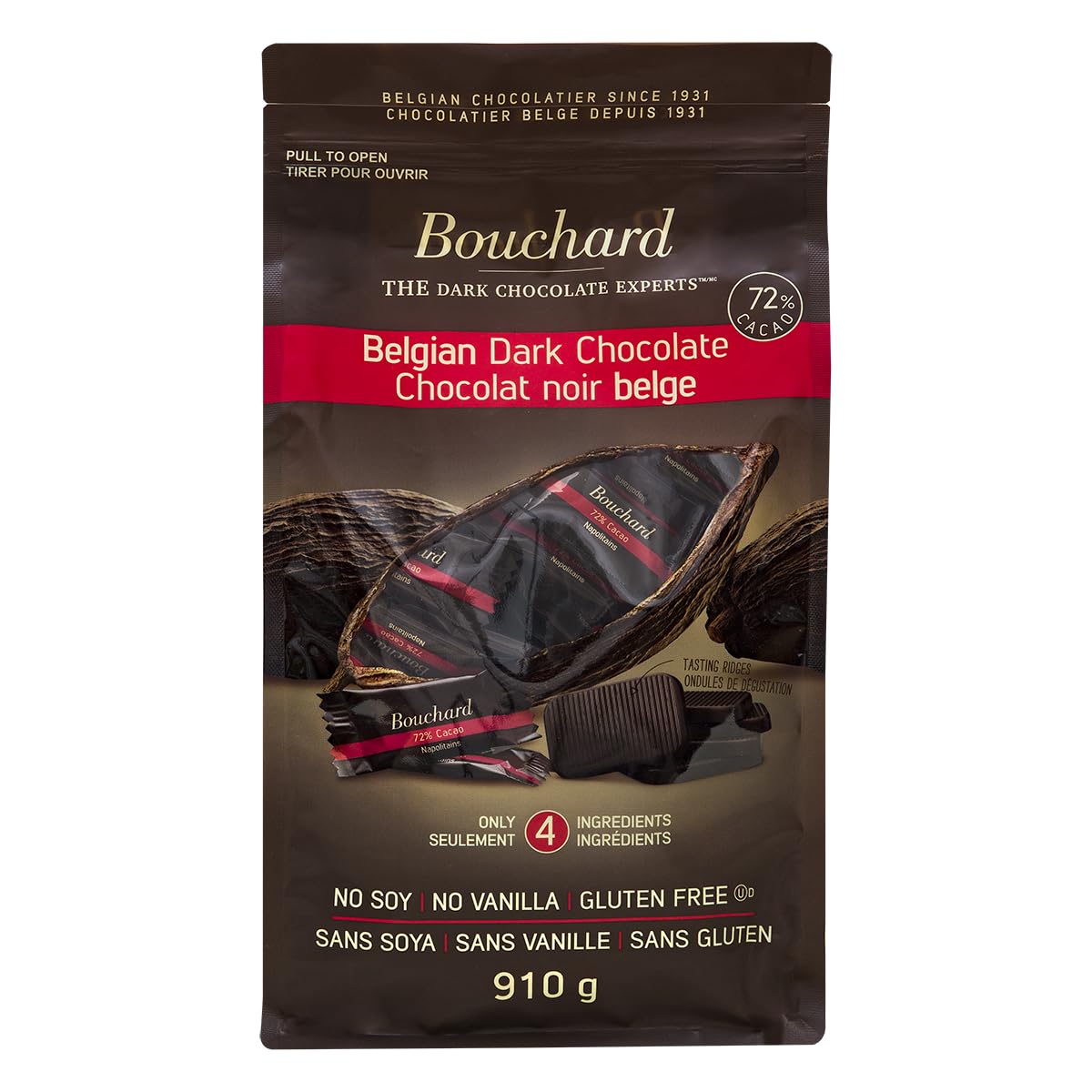 Bouchard Premium Belgian Dark Chocolate with 72% Cacao Delight