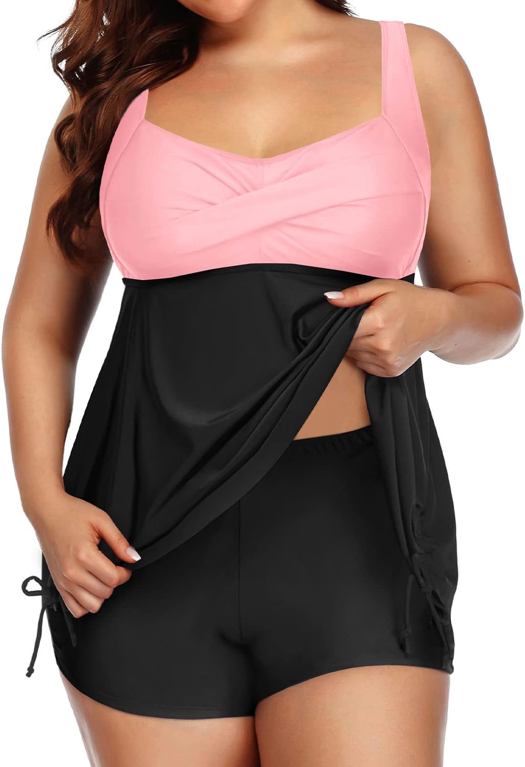 Aqua Eve Plus Size Tankini Swimsuit for Women with Shorts