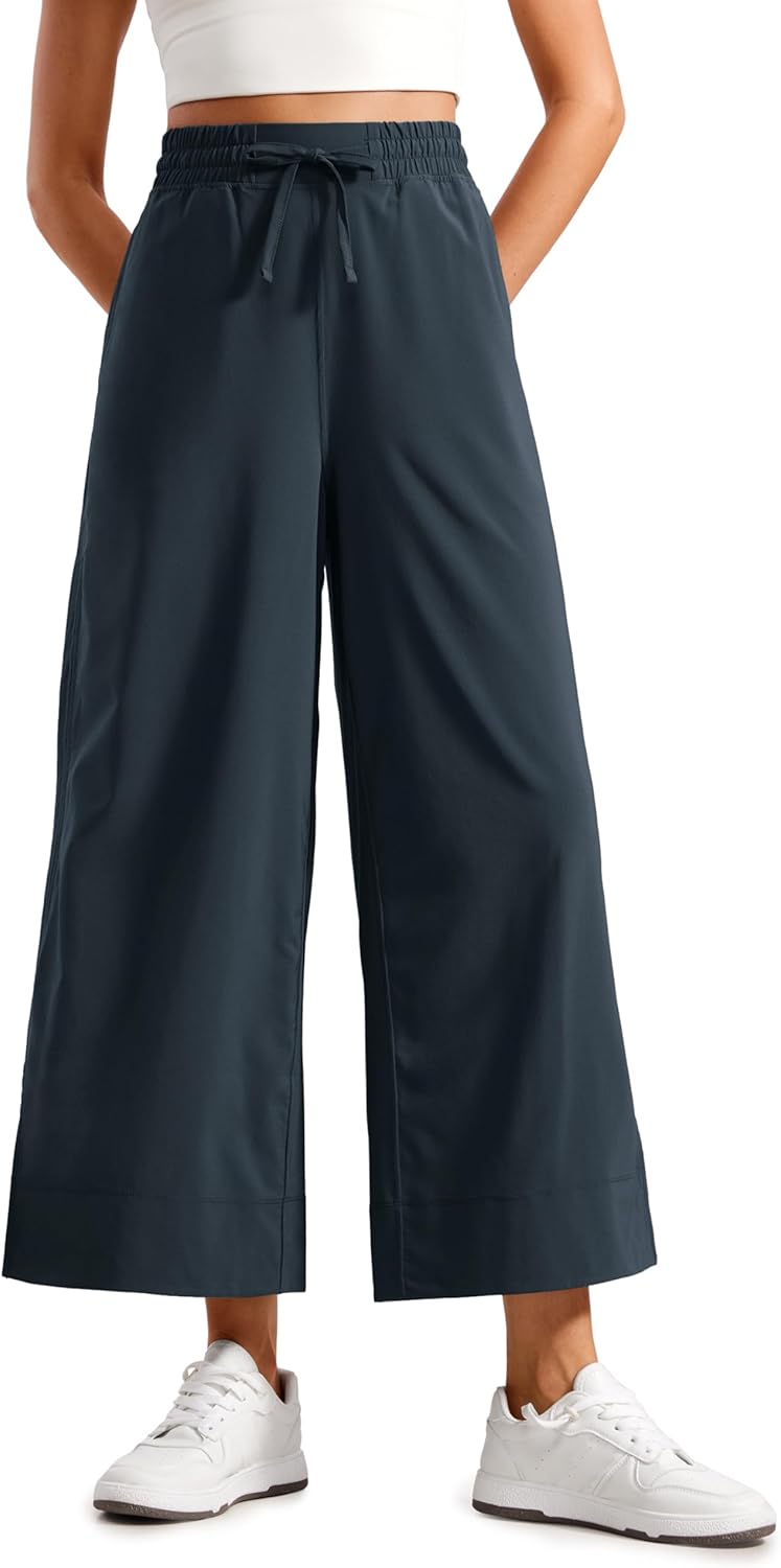 CRZ YOGA Lightweight Wide Leg Cropped Pants for Women