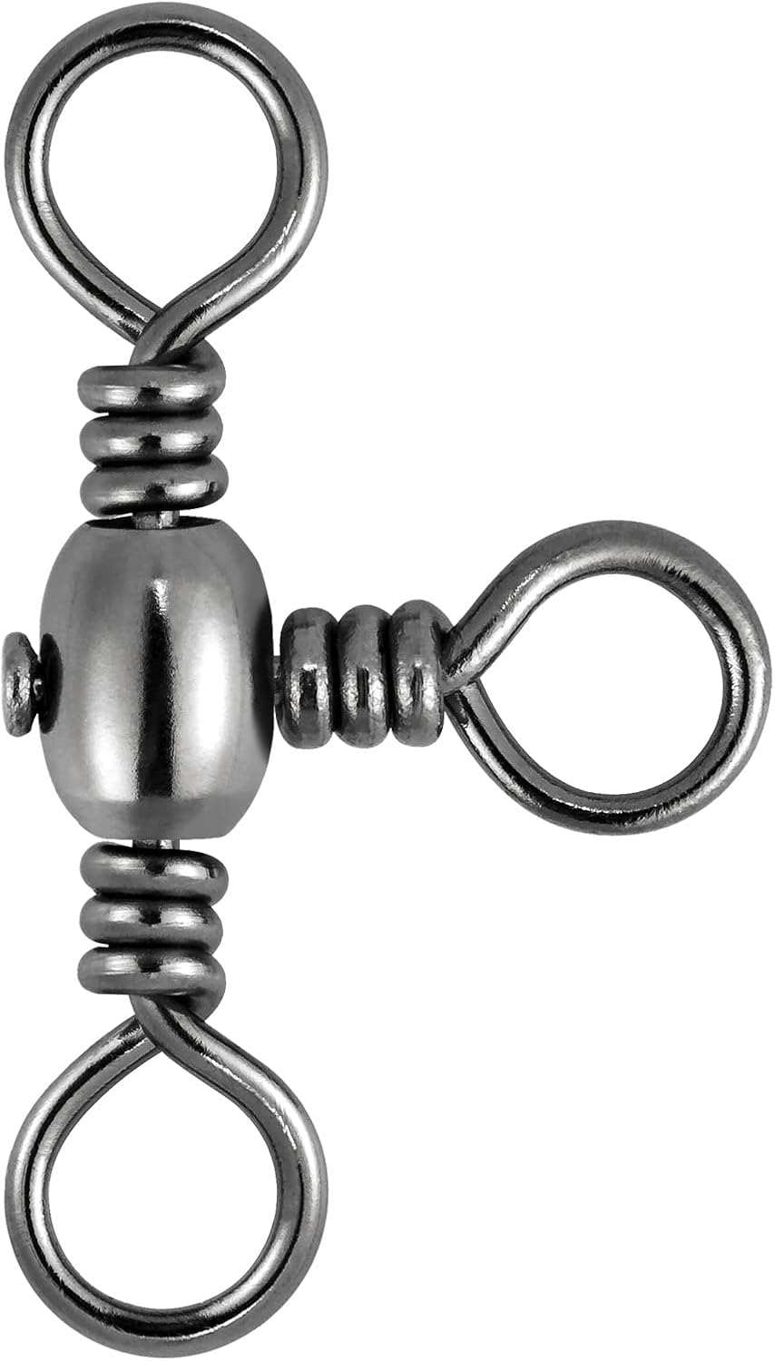 Dr.Fish 30 Pack 3 Way Swivels for Strong Catfish Rigs