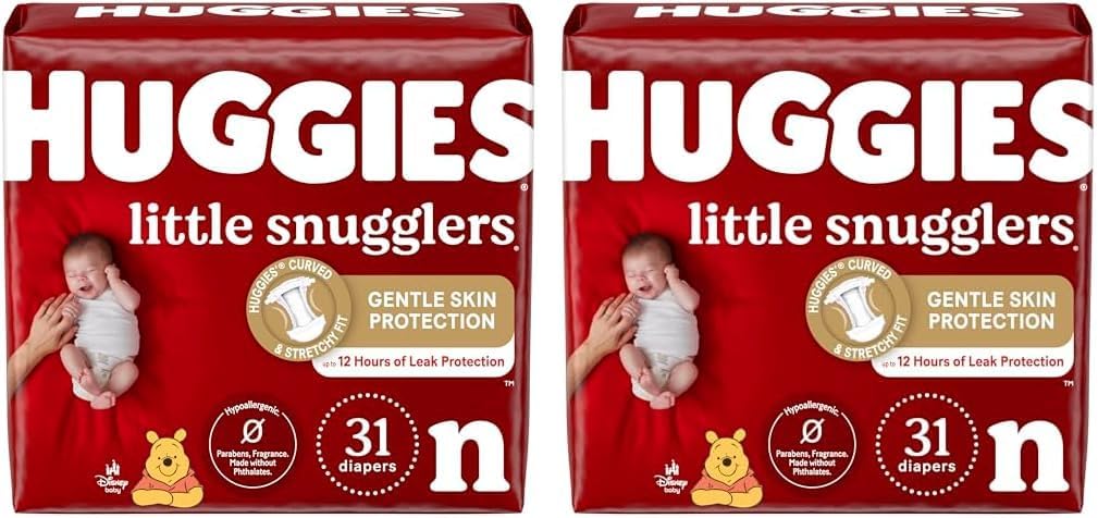 HUGGIES Little Snugglers: Ultra Soft Newborn Diapers, 62 Ct