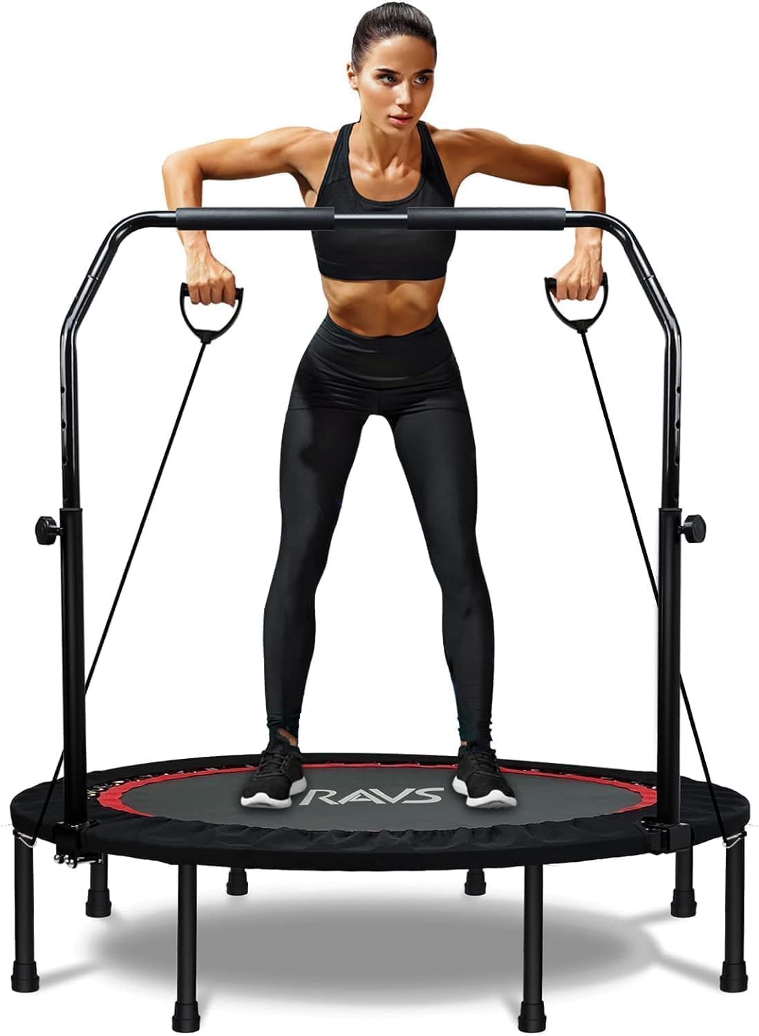 RAVS Mini Trampoline for Kids and Adults - Foldable Fitness Rebounder