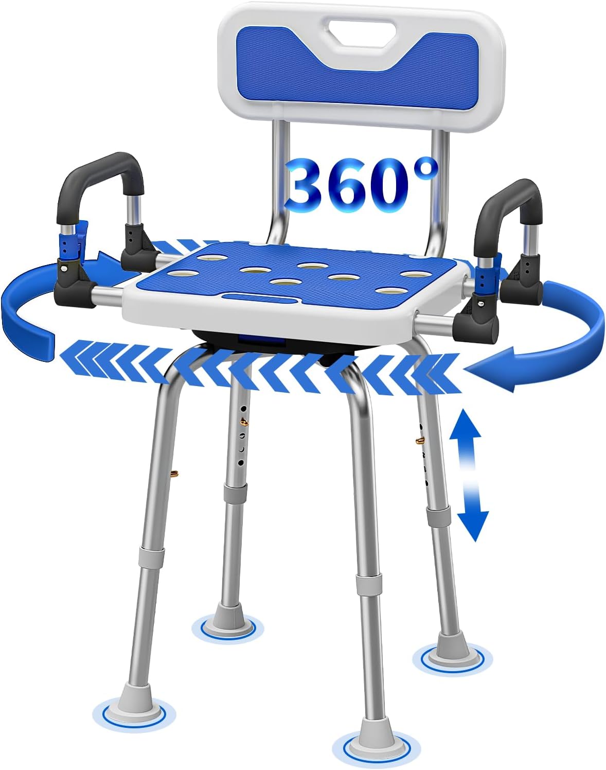 Adjustable Swivel Shower Chair 500 lbs Capacity
