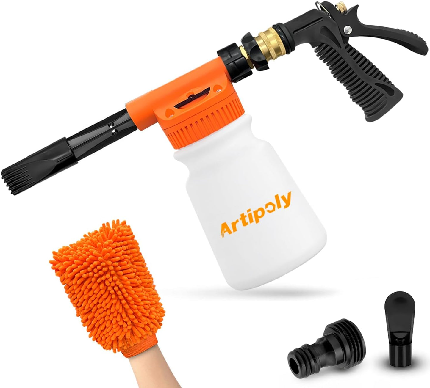 Professional Car Wash Foam Gun with Microfiber Mitt for Easy Cleaning