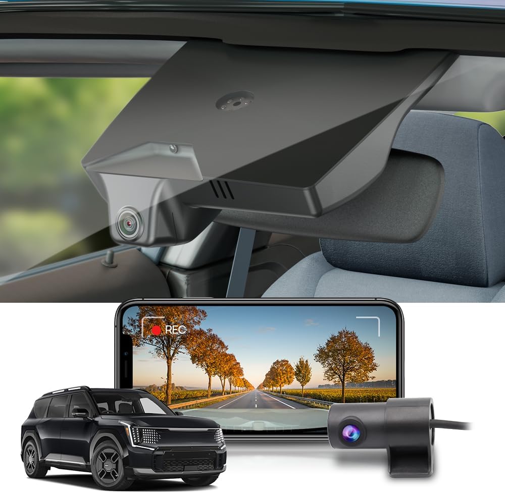 Fitcamx 2K Dual Dash Cam for Kia EV9 2023-2026 Models
