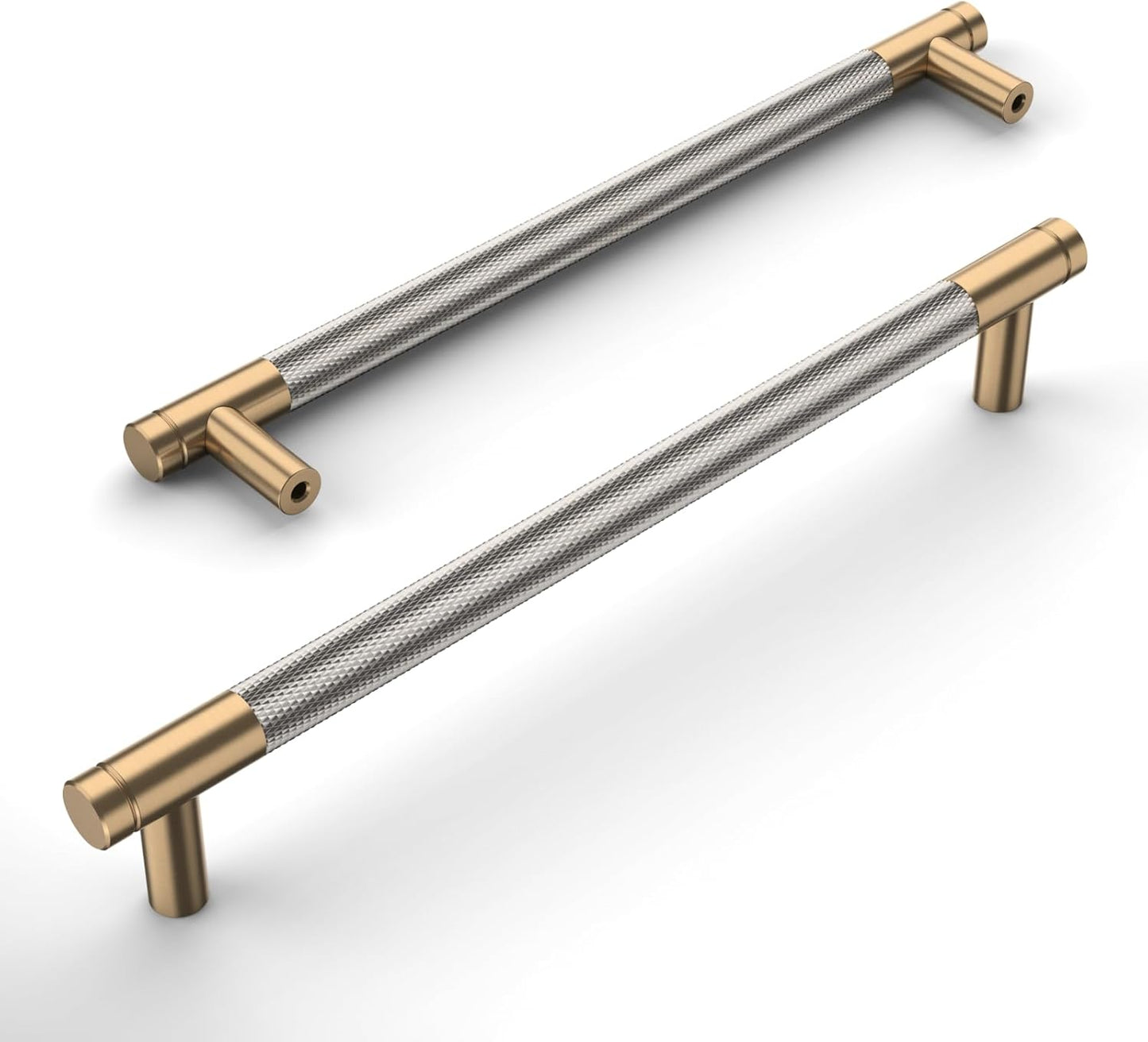 Amerdeco 10 Pack Champagne Bronze Knurled Cabinet Pulls 7.5 in