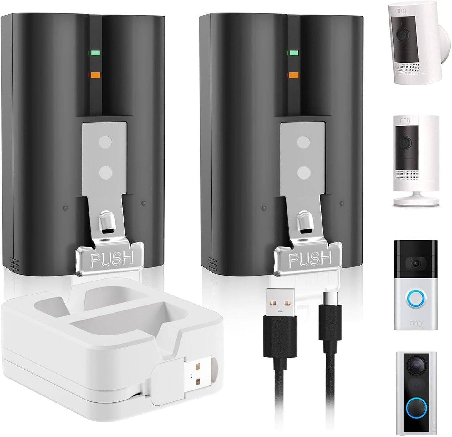 APOLLOENERGY Rechargeable Ring Battery 2 Pack - Long-lasting Power