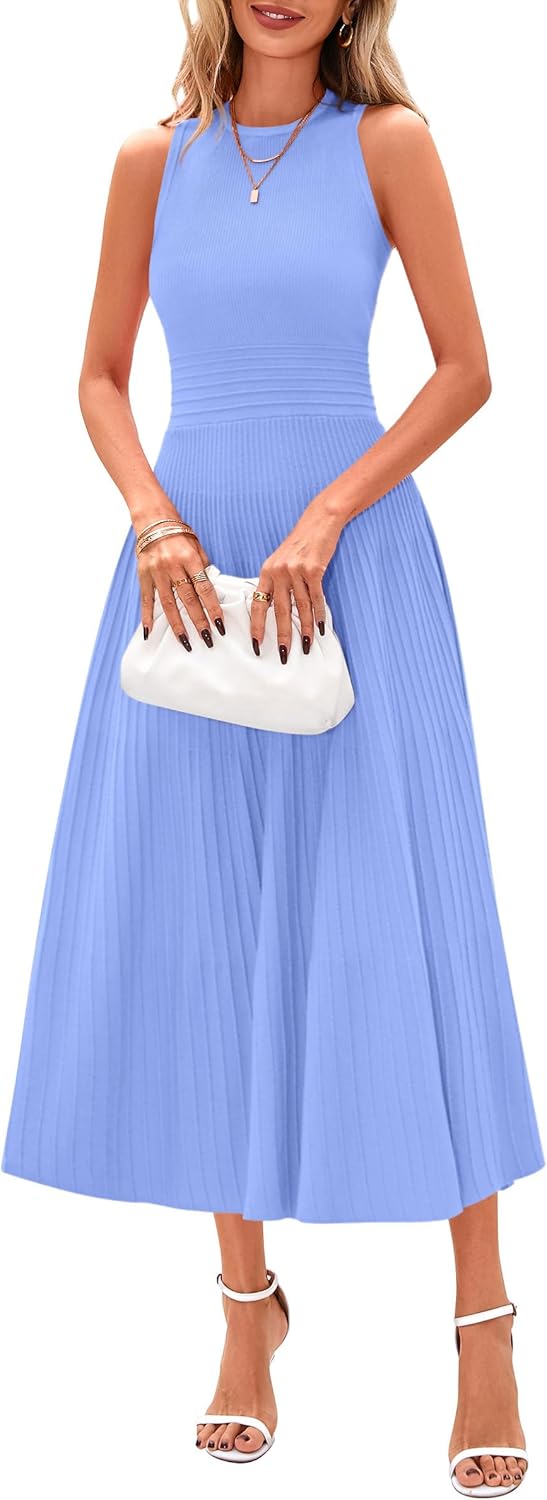 PRETTYGARDEN Spring Casual Dresses for Women - Midi A Line Style
