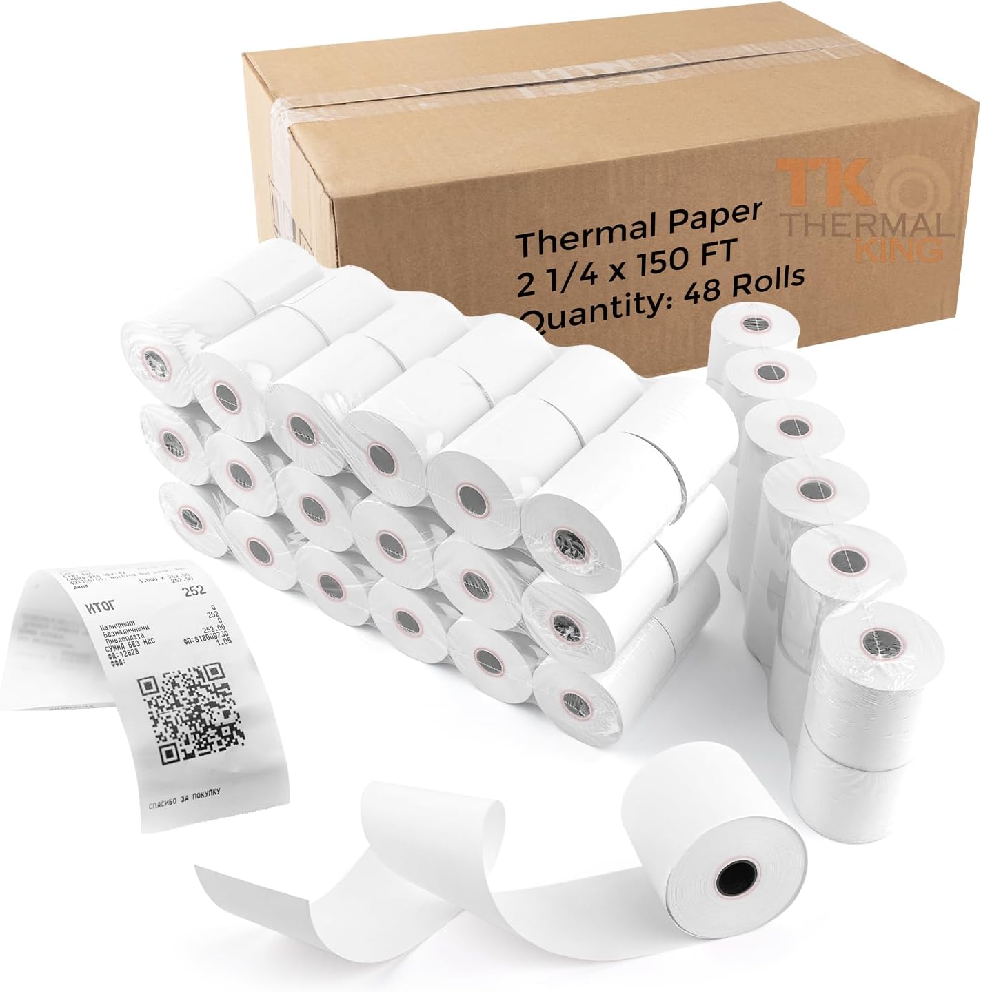High-Quality 2 1/4in x 150ft Thermal Paper for Cash Registers