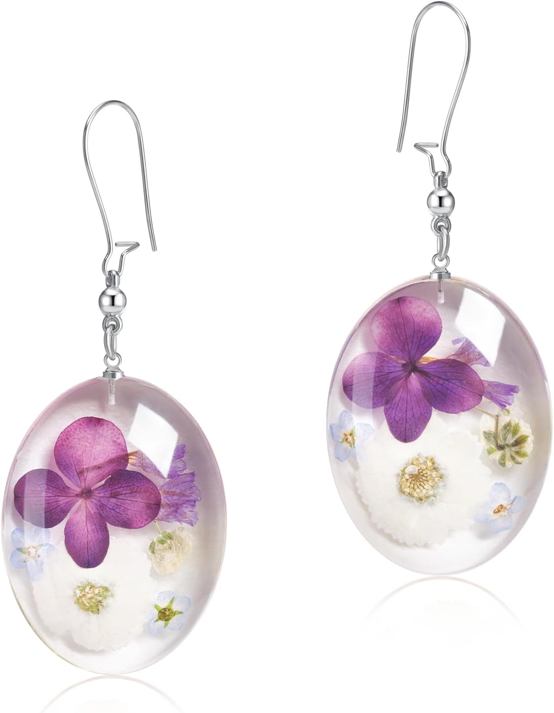 Pressed Flower Earrings - Handmade Real Flower Jewelry for Women