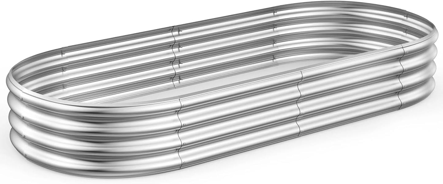 Galvanized Raised Garden Bed Kit for Outdoor Vegetables and Plants