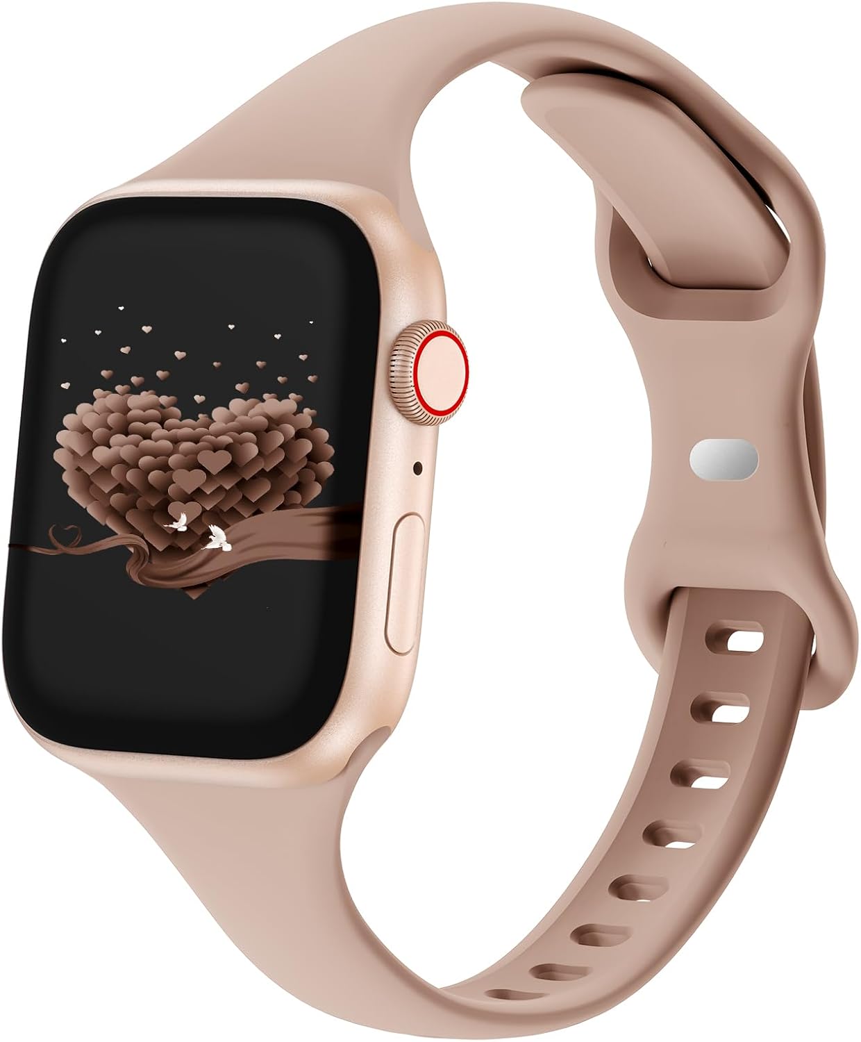 Silicone Sport Band for Apple Watch Series, Ultra-Thin Design, Milk Tea