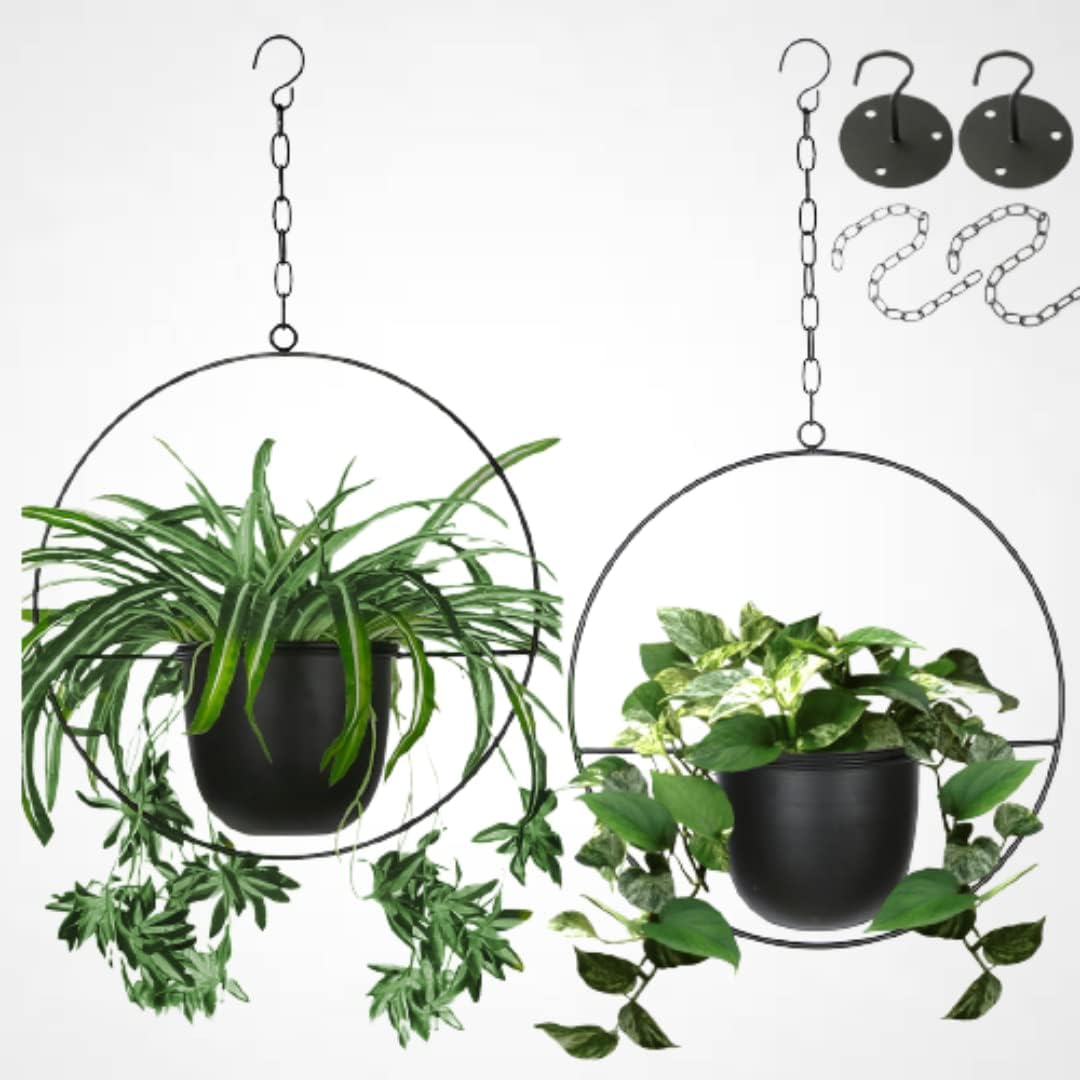 Hanging Planters for Indoor Plants - 2 Pack with Adjustable Chain
