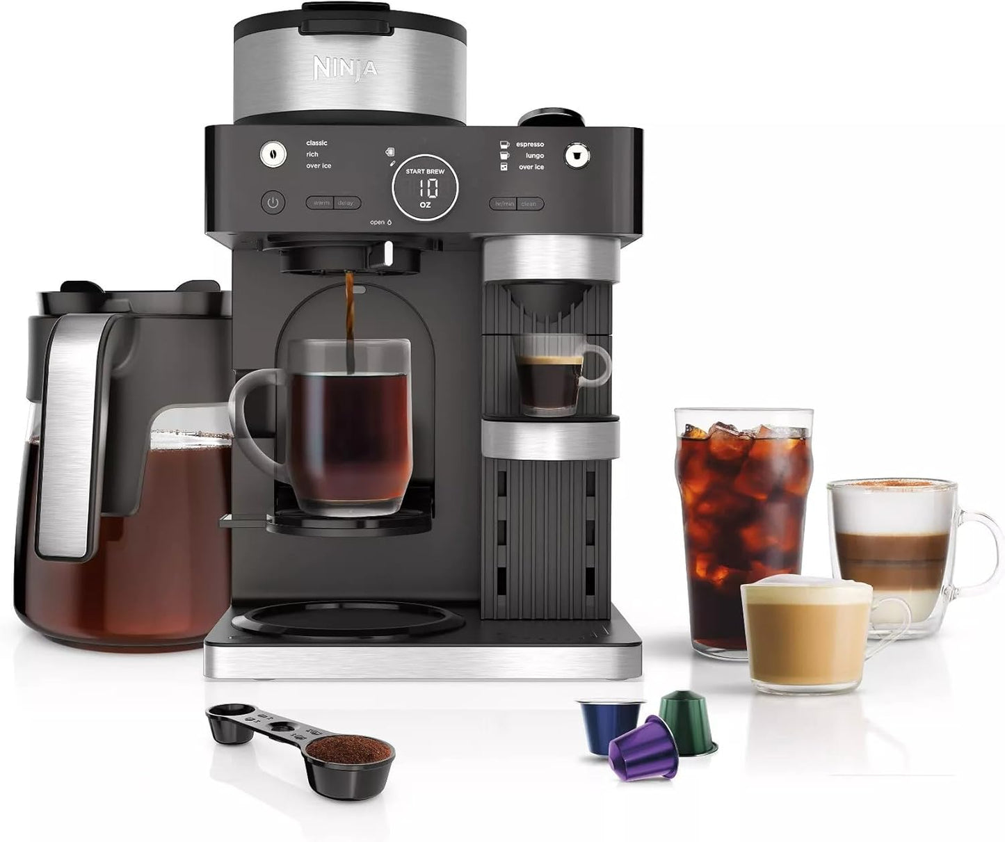 Ninja CFN601 Barista System - Brews Nespresso Capsules, Frother Included!