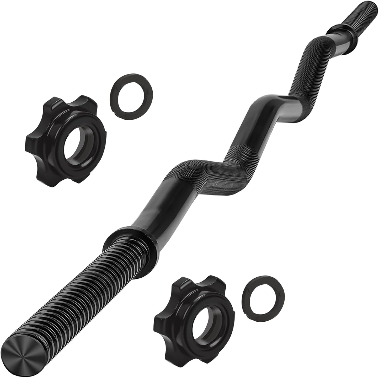 47in EZ Curl Bar Weight Lifting Bar for Home and Gym Use
