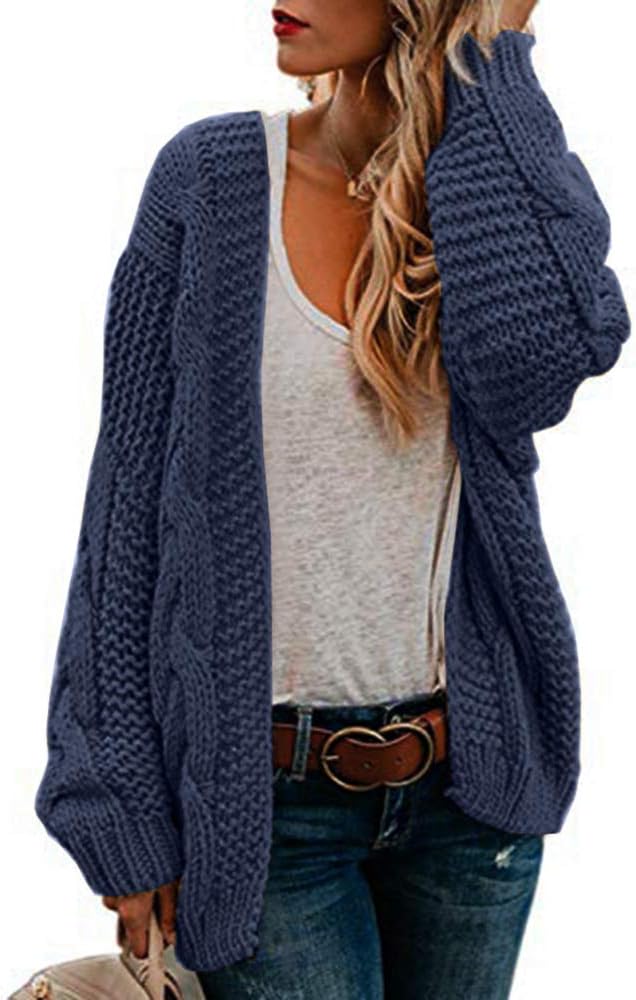 Womens Oversized Chunky Open Front Cardigan for All Seasons