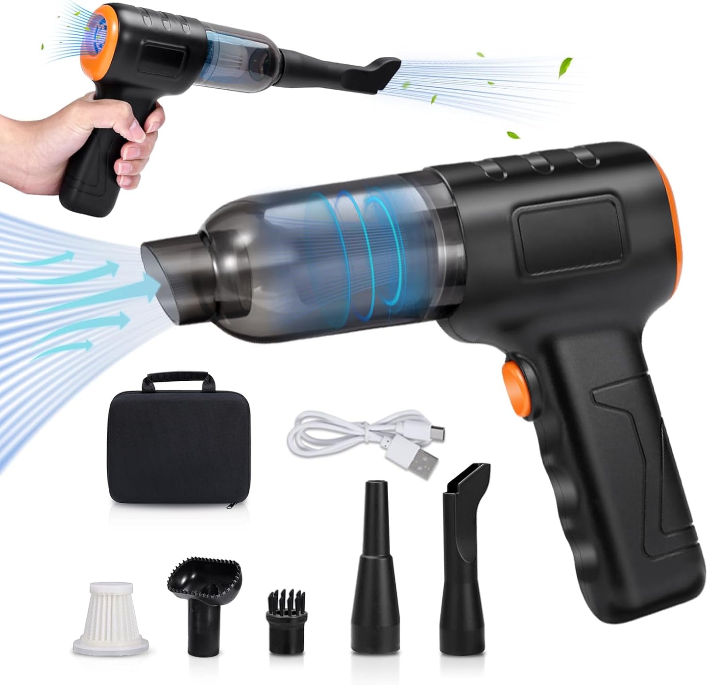 Powerful 3-in-1 Cordless Car Vacuum - 16000PA Suction