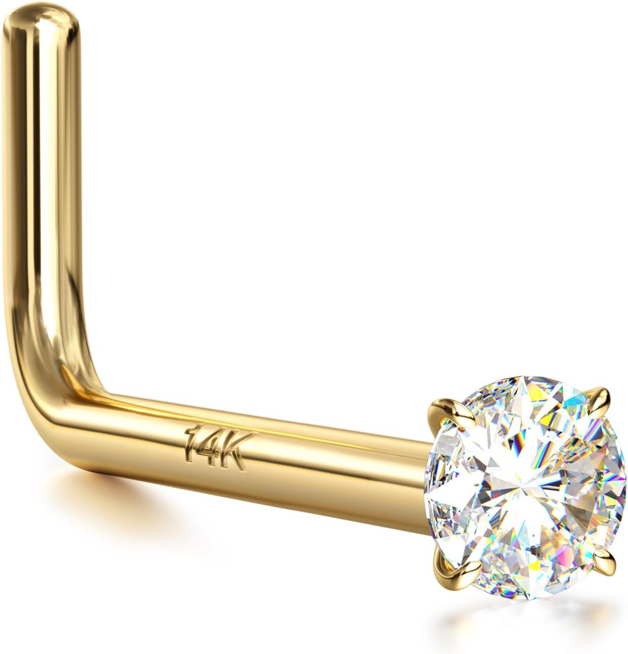 14K Real Gold Nose Studs for Hypoallergenic Piercings