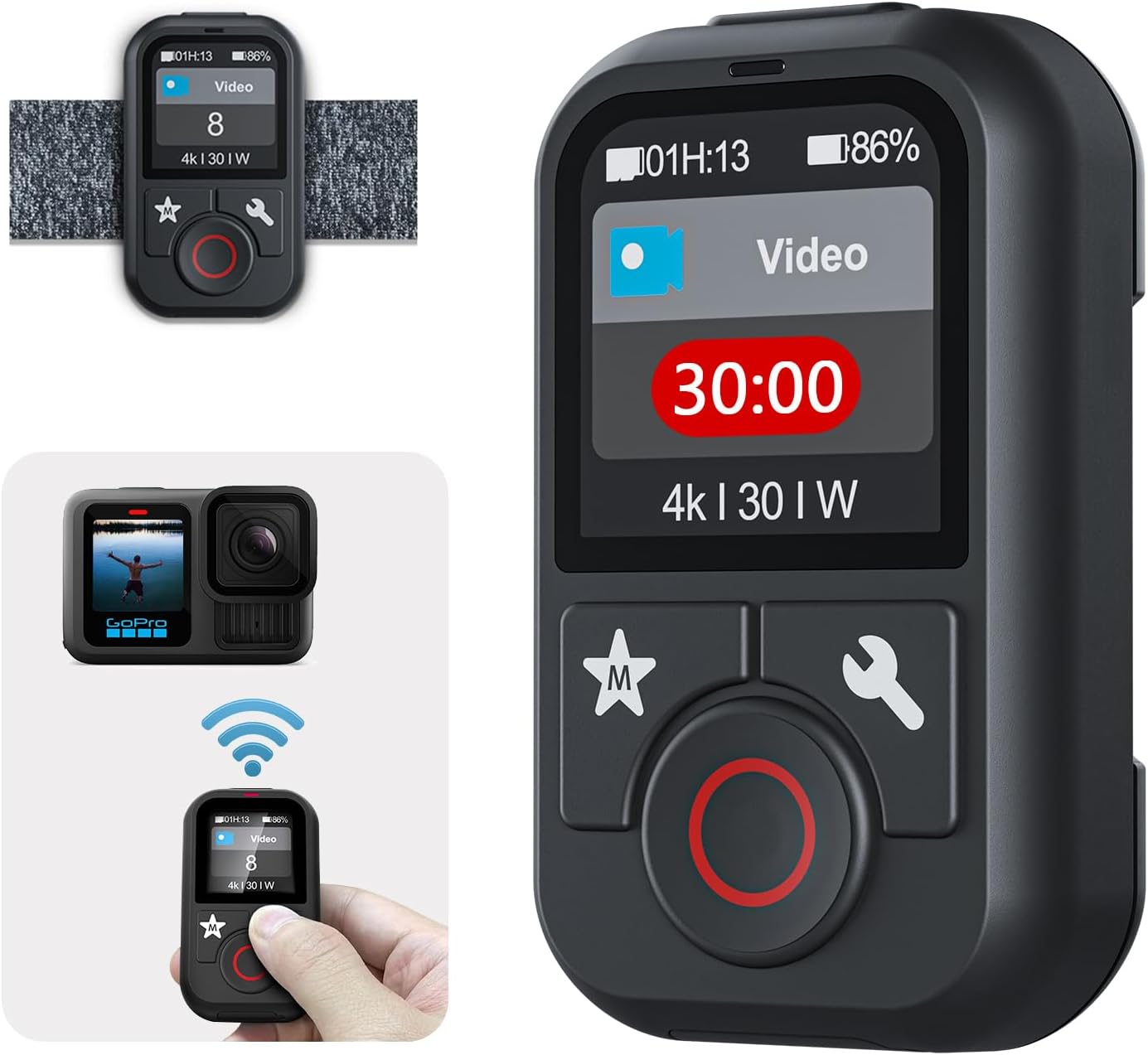 Waterproof Remote Control for GoPro with Color LCD Display