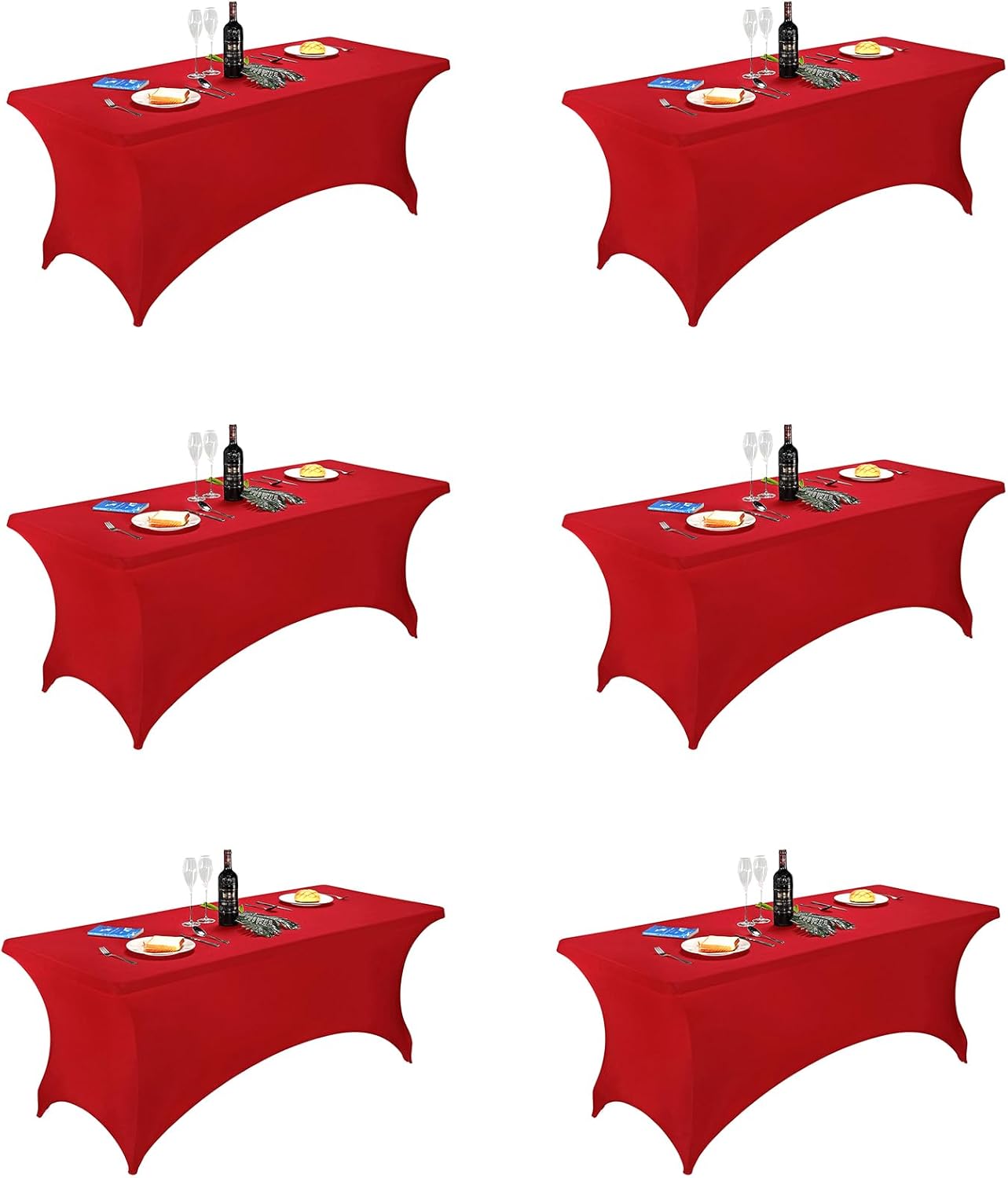 FORLIFE 6Pack Spandex Table Covers for 6ft Rectangular Tables