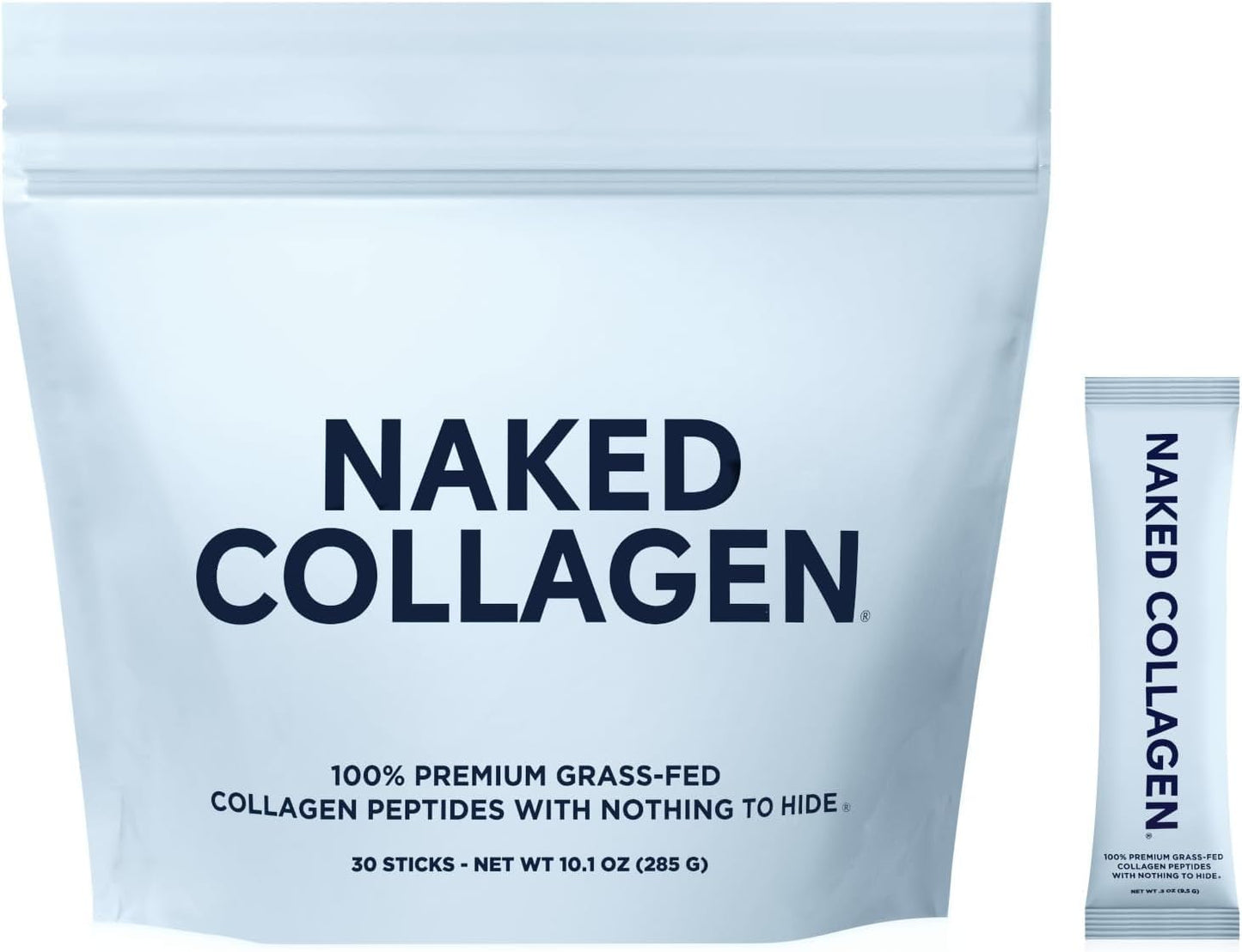 NAKED Collagen Stick Packs - Pure Grass-Fed Hydrolyzed Protein