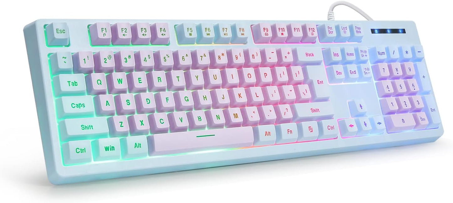HUO JI Gaming Keyboard: Mechanical Feel with Rainbow Backlit