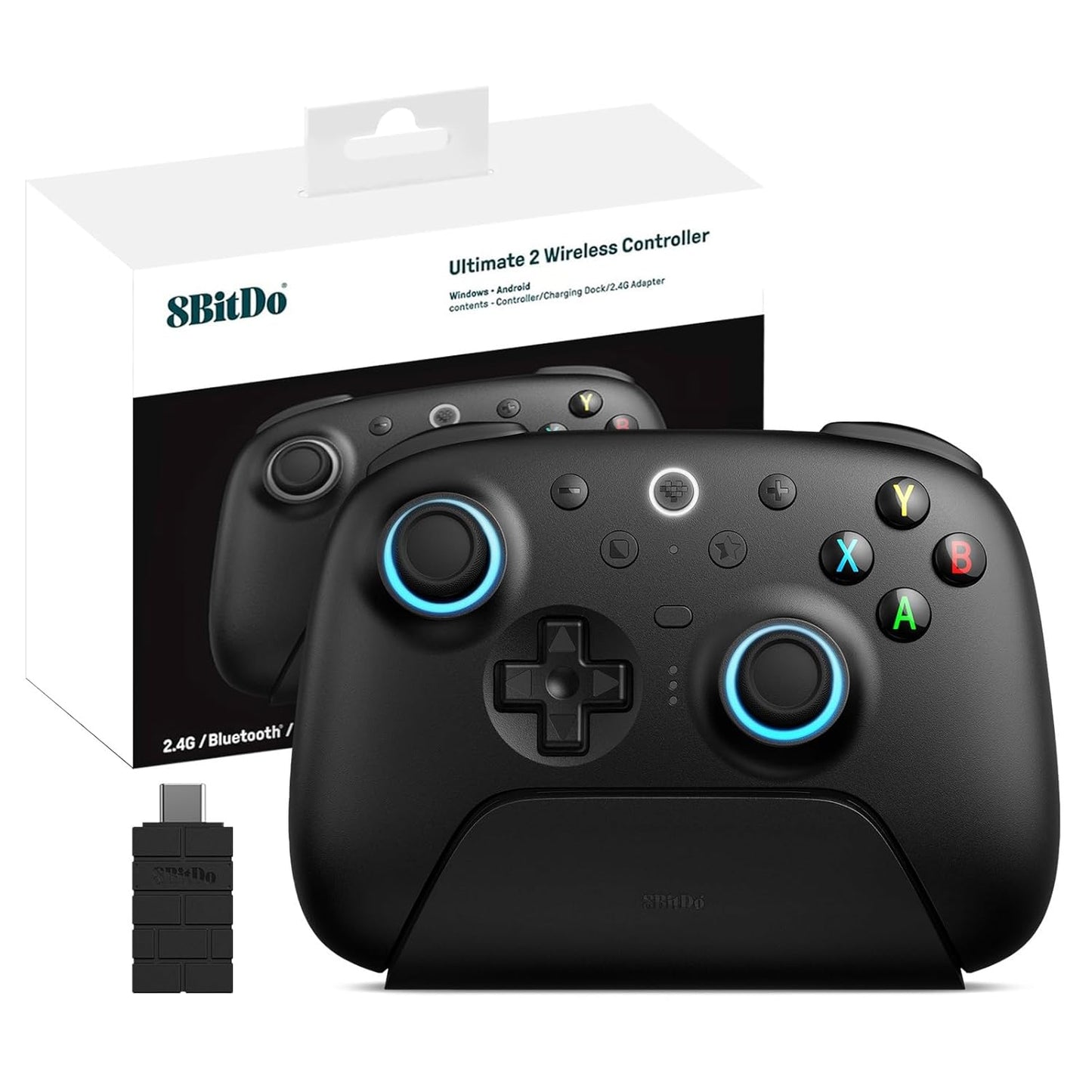 8Bitdo Ultimate 2 Wireless Controller with RGB Lights and Dock